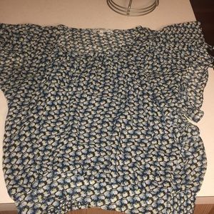 Black Rainn Blue, Yellow, and White Flower Blouse